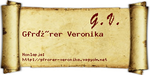 Gfrörer Veronika névjegykártya
